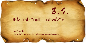 Böröndi István névjegykártya