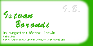 istvan borondi business card