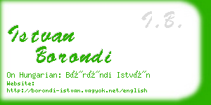 istvan borondi business card